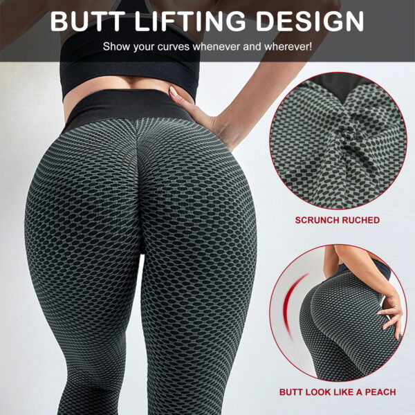 ⁦TIK Tok Leggings Women Butt Lifting Workout Tights Plus Size Sports High Waist Yoga Pants Small Amazon Banned⁩ - الصورة ⁦5⁩