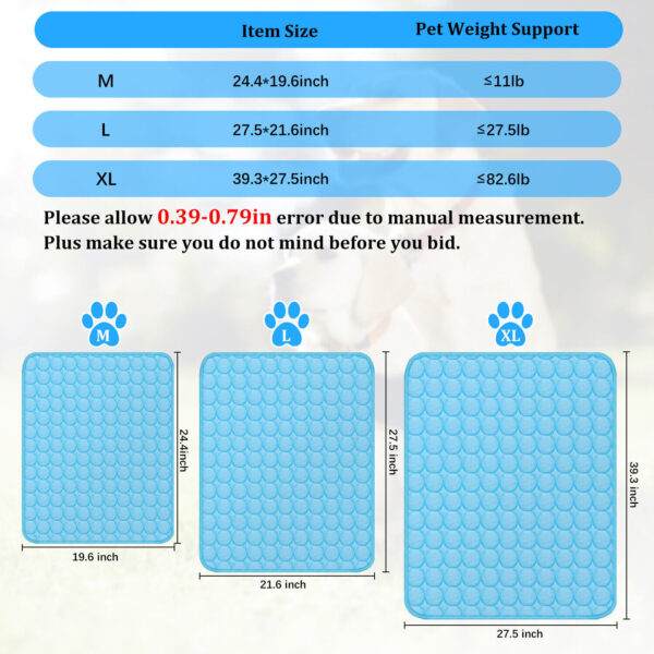 ⁦Pet Cooling Mat Cool Pad Cushion Dog Cat Puppy Blanket For Summer Sleeping Bed Dog Cooling Bed Pet Cooling Mat⁩ - الصورة ⁦3⁩