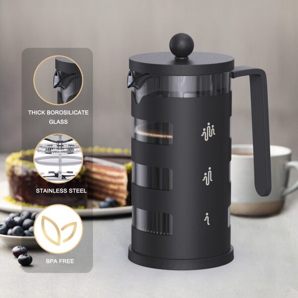 ⁦RAINBEAN  French Press Coffee Maker Easy Cleaning Cafeteria, Heat Resistant Borosilicate Glass⁩ - الصورة ⁦4⁩