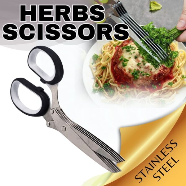 ⁦Herb Scissors With Multi Blades Stainless Steel Fast Cutting Shear Kitchen Tool⁩ - الصورة ⁦10⁩