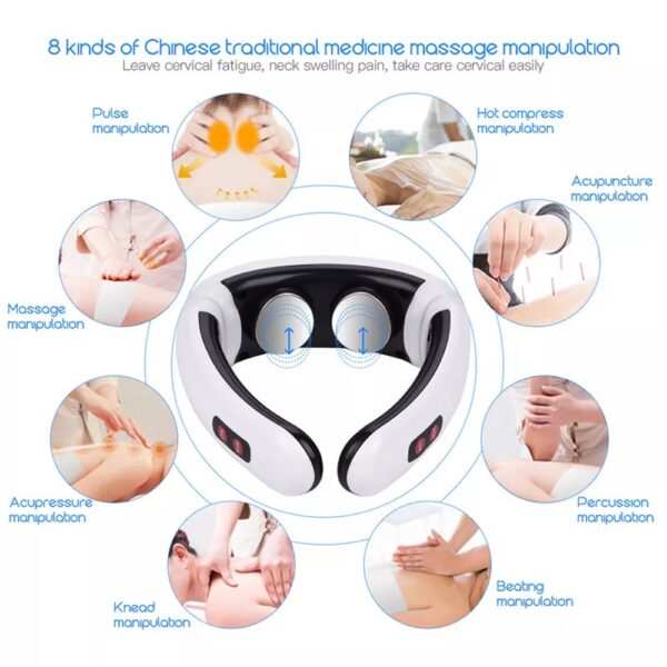 ⁦Electric Tens Unit Pulse Neck Massager Magnetic Pulse Therapy Vertebra Relax⁩ - الصورة ⁦8⁩