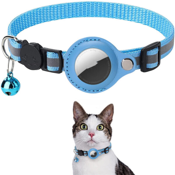 ⁦Reflective Collar Waterproof Holder Case For Airtag  Protective Cover Cat Dog Kitten Puppy Nylon Collar  NO AIRTAG Included⁩ - الصورة ⁦8⁩