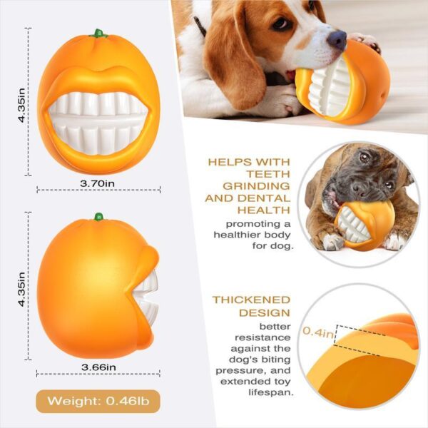 ⁦PROKEl Dog Toys Squeak Chew Toys Tough Ballfor Medium Large Extra Aggressive ChewersringDogs Breed Interactive Enduring IndestructibleSqueaky Toy Training Fetch Orange Plainindestructible Dogtoy Squea⁩ - الصورة ⁦5⁩