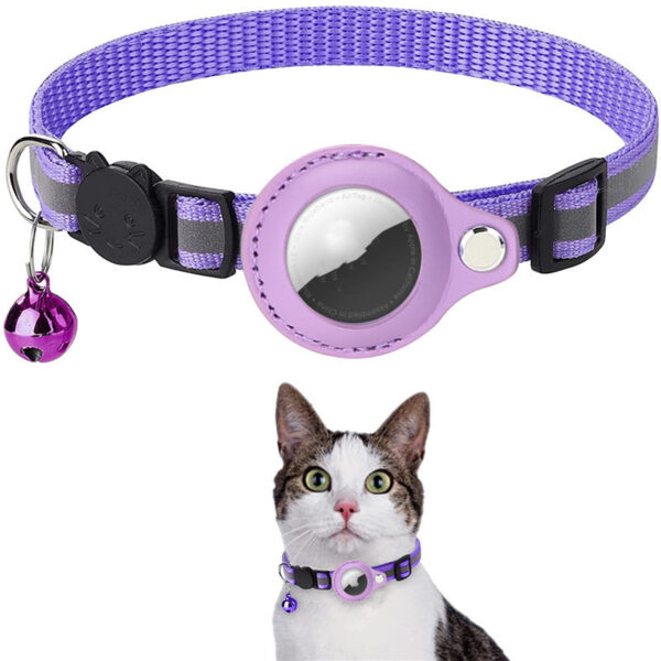 ⁦Reflective Collar Waterproof Holder Case For Airtag  Protective Cover Cat Dog Kitten Puppy Nylon Collar  NO AIRTAG Included⁩ - الصورة ⁦5⁩