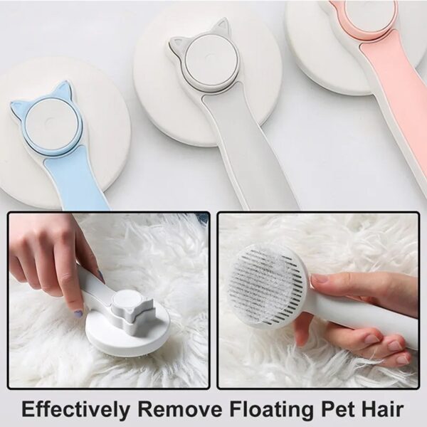 ⁦Cat Grooming Brush, Self Cleaning Slicker Brushes For Dogs Pet Hair Removal Comb Stainless Steel Needle Cat Brush Self Cleaning For Cats Dogs Hair Remover Scraper Pet Grooming Tool⁩ - الصورة ⁦3⁩