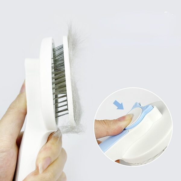 ⁦Cat Grooming Brush, Self Cleaning Slicker Brushes For Dogs Pet Hair Removal Comb Stainless Steel Needle Cat Brush Self Cleaning For Cats Dogs Hair Remover Scraper Pet Grooming Tool⁩ - الصورة ⁦10⁩