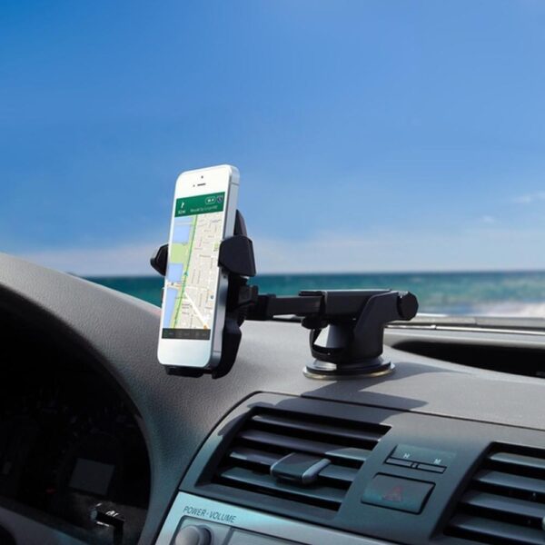 ⁦Windshield Car Phone Holder Universal in Car Cellphone Holder Stand Adjustable Phone Suction Cup Holder Car Mount Phone Stand⁩ - الصورة ⁦3⁩