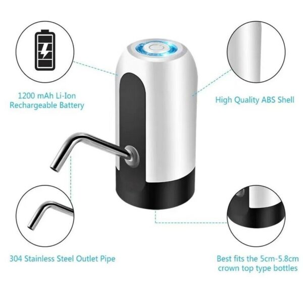 ⁦Water Bottle Electric Automatic Universal Dispenser 5 Gallon USB USB Water Dispenser Automatic Drinking Water Bottle⁩ - الصورة ⁦2⁩