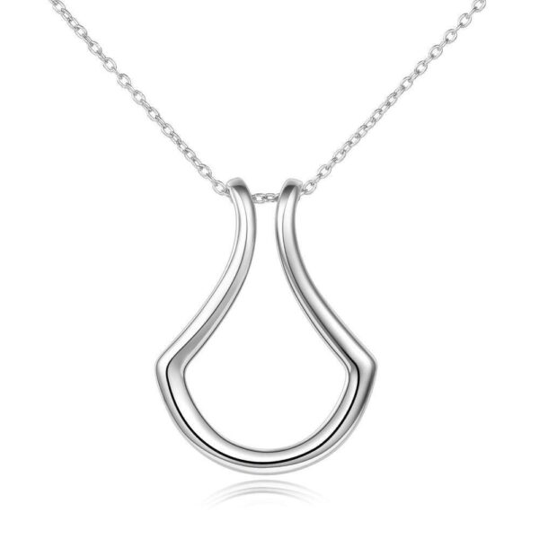 ⁦Sterling Silver Ring Holder Necklace Pendant Jewelry for Women⁩ - الصورة ⁦9⁩