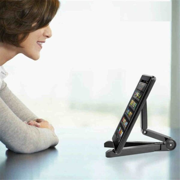 ⁦Universal Foldable Phone Tablet Holder Adjustable Bracket Desktop Stand Tripod Stability Support For Phone Adjustable Portable Desktop Holder Mount Folding Tablet Stand Anti-Slip For Ipad⁩ - الصورة ⁦5⁩