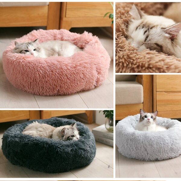 ⁦Dog Bed Super Soft Washable Long Plush Pet Kennel Deep Sleep Dog House Velvet Mats Sofa For Dog Basket Pet Cat Bed⁩ - الصورة ⁦4⁩