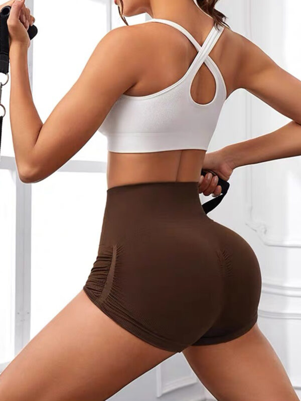 ⁦Workout Shorts For Women Scrunch Butt Lifting High Waisted Yoga Gym Seamless Booty Biker Shorts⁩ - الصورة ⁦7⁩