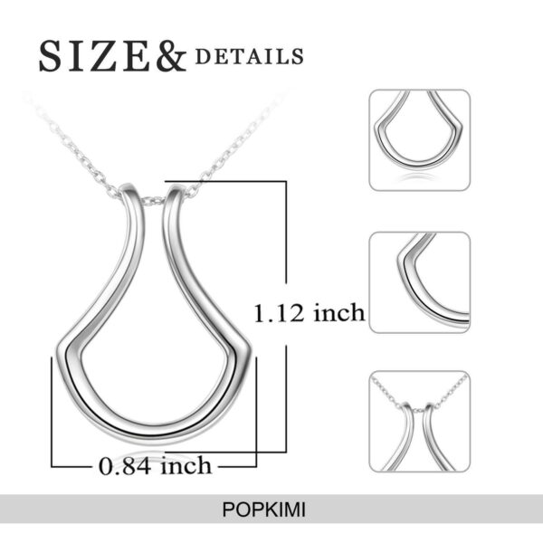 ⁦Sterling Silver Ring Holder Necklace Pendant Jewelry for Women⁩ - الصورة ⁦3⁩