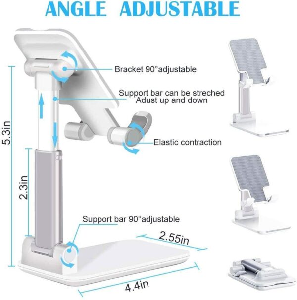 ⁦Cell Phone Stand Desktop Holder Tablet Stand Mount Mobile Phone Desktop Tablet Holder Table Cell Foldable Extend Support Desk Mobile Phone Holder Stand⁩ - الصورة ⁦9⁩