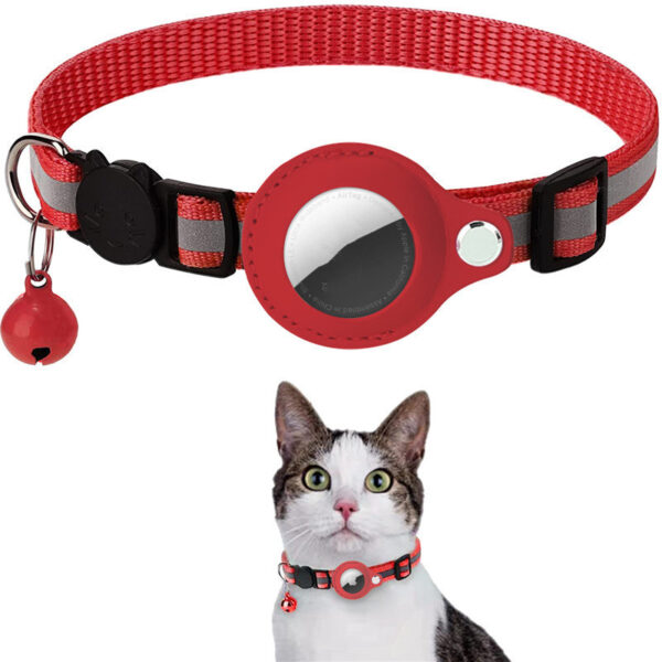 ⁦Reflective Collar Waterproof Holder Case For Airtag  Protective Cover Cat Dog Kitten Puppy Nylon Collar  NO AIRTAG Included⁩ - الصورة ⁦10⁩