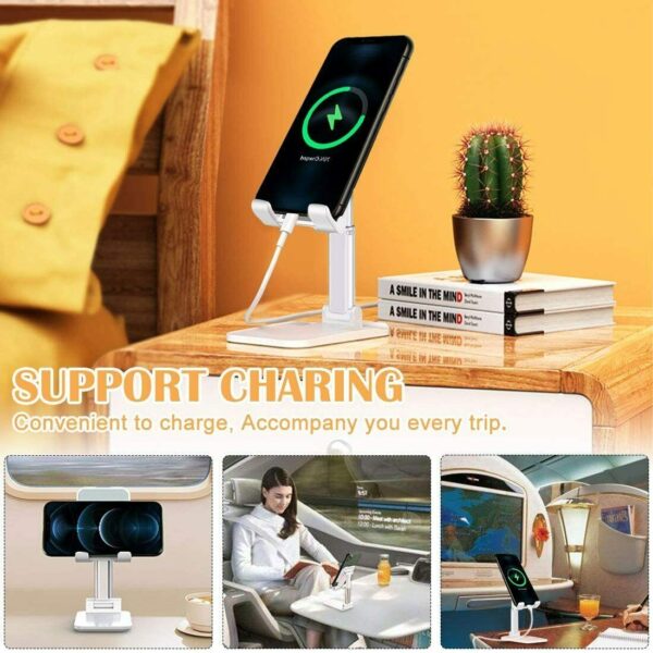 ⁦Cell Phone Stand Desktop Holder Tablet Stand Mount Mobile Phone Desktop Tablet Holder Table Cell Foldable Extend Support Desk Mobile Phone Holder Stand⁩ - الصورة ⁦4⁩