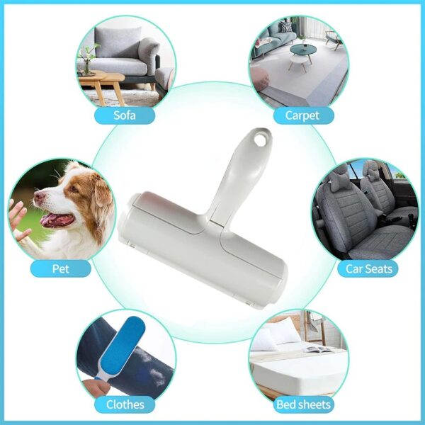 ⁦Pet Hair Roller Remover Lint Brush 2-Way Dog Cat Comb Tool Convenient Cleaning Dog Cat Fur Brush Base Home Furniture Sofa Clothe⁩ - الصورة ⁦3⁩