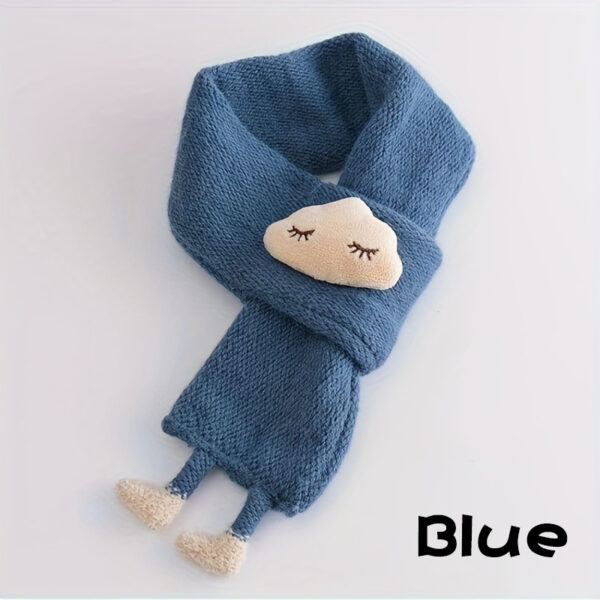 ⁦Children's Scarf, Girls Warm Knitted Scarf, Cute Cloud Neck Scarf For Autumn And Winter Kids Scarf Soft Warm Knit Neck Warmer Winter Classic Scarf For Boys Girls⁩ - الصورة ⁦10⁩