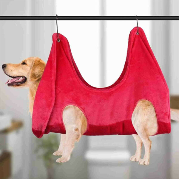 ⁦Pet Dog Cat Grooming Hammock Harness Dog Hammock Restraint Bag Helper Breathable Dogs Grooming Trimming Hammock Helper Cats⁩ - الصورة ⁦2⁩