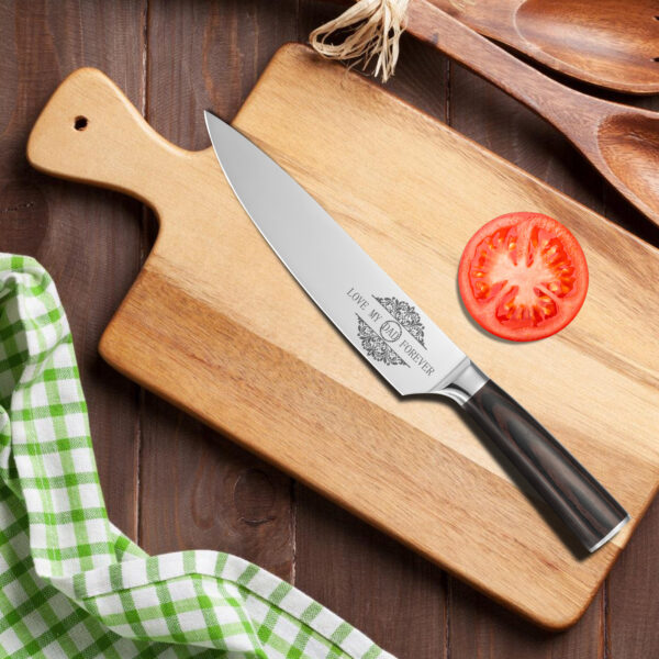 ⁦Gifts For Dad, Mom, Wife, Husband 8 Inch Chef Knife For Fathers Day Dad,Valentines Day, Mothers Day Gifts, Japanese 5cr15mov Kitchen Gyuto Chef Knives With Sheath⁩ - الصورة ⁦7⁩