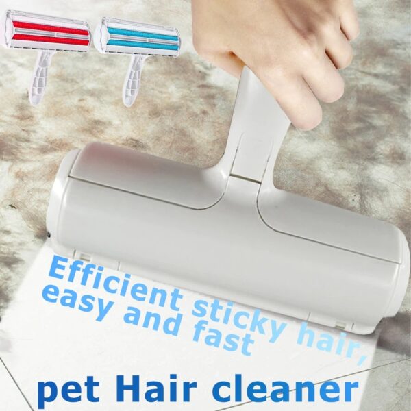 ⁦Pet Hair Roller Remover Lint Brush 2-Way Dog Cat Comb Tool Convenient Cleaning Dog Cat Fur Brush Base Home Furniture Sofa Clothe⁩ - الصورة ⁦5⁩