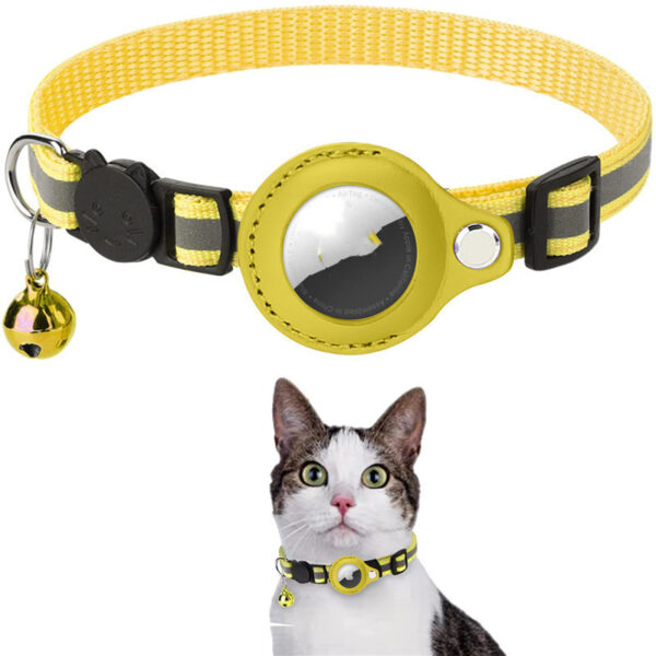 ⁦Reflective Collar Waterproof Holder Case For Airtag  Protective Cover Cat Dog Kitten Puppy Nylon Collar  NO AIRTAG Included⁩ - الصورة ⁦2⁩