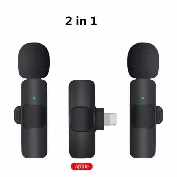 ⁦Professional Wireless Lavalier Lapel Microphone For IPhone, IPad - Cordless Omnidirectional Condenser Recording Mic For Interview Video Podcast Vlog YouTube⁩ - الصورة ⁦2⁩