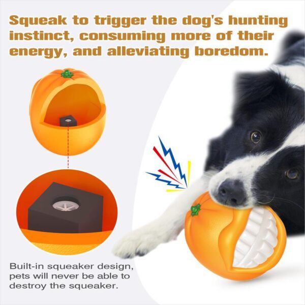 ⁦PROKEl Dog Toys Squeak Chew Toys Tough Ballfor Medium Large Extra Aggressive ChewersringDogs Breed Interactive Enduring IndestructibleSqueaky Toy Training Fetch Orange Plainindestructible Dogtoy Squea⁩ - الصورة ⁦3⁩