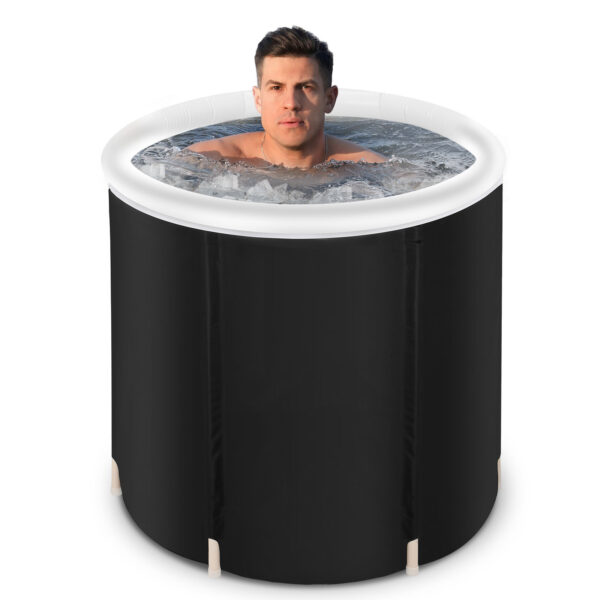 ⁦Recovery Ice Tub Foldable Bathtub Outdoor Portable Cold Water Therapy Tub Fitness Rehab Ice Tub For Athletes Long Lasting Insulated Ice Tub, Spa Soaking Bucket⁩ - الصورة ⁦5⁩