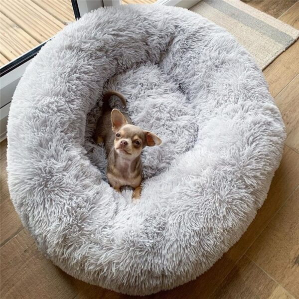 ⁦Dog Bed Super Soft Washable Long Plush Pet Kennel Deep Sleep Dog House Velvet Mats Sofa For Dog Basket Pet Cat Bed⁩ - الصورة ⁦2⁩