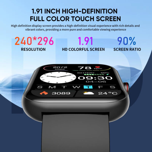 ⁦A221 Big Screen Men Smart Watch BT Call AI Voice Sport Watch Fitness Tracker Waterproof Women Smartwatch Men⁩ - الصورة ⁦6⁩