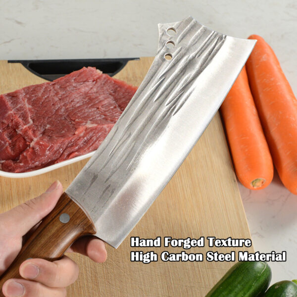 ⁦Kegani Meat Cleaver Knife - Heavy Duty Bone Chopper - 1.4 Lbs Butcher Knife Bone Knife - High Carbon Steel Butcher Knife For Meat Cutting, Bone Cutting⁩ - الصورة ⁦6⁩