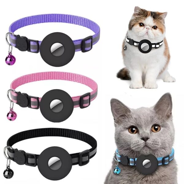 Reflective Collar Waterproof Holder Case For Airtag  Protective Cover Cat Dog Kitten Puppy Nylon Collar  NO AIRTAG Included