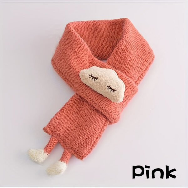 ⁦Children's Scarf, Girls Warm Knitted Scarf, Cute Cloud Neck Scarf For Autumn And Winter Kids Scarf Soft Warm Knit Neck Warmer Winter Classic Scarf For Boys Girls⁩ - الصورة ⁦6⁩