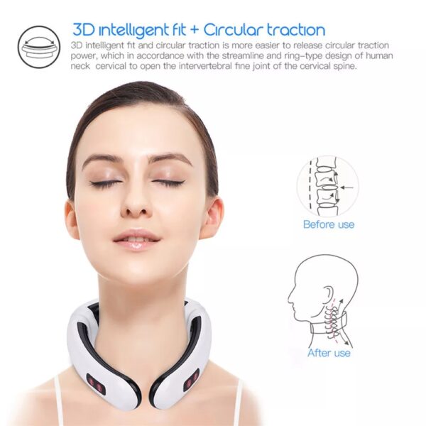 ⁦Electric Tens Unit Pulse Neck Massager Magnetic Pulse Therapy Vertebra Relax⁩ - الصورة ⁦2⁩