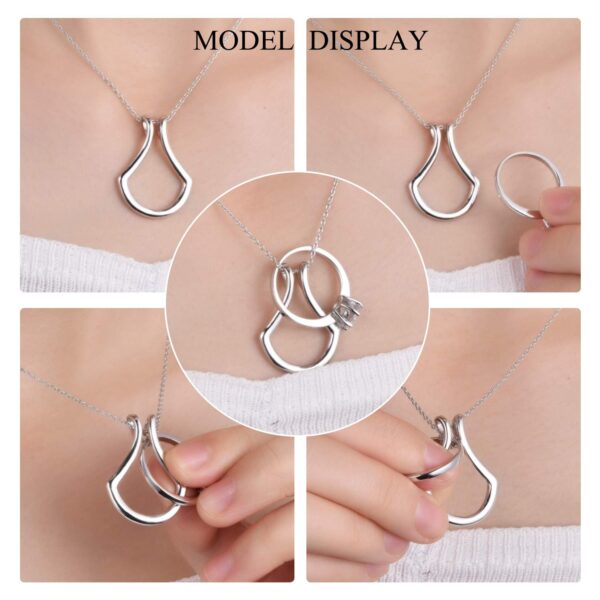 ⁦Sterling Silver Ring Holder Necklace Pendant Jewelry for Women⁩ - الصورة ⁦10⁩