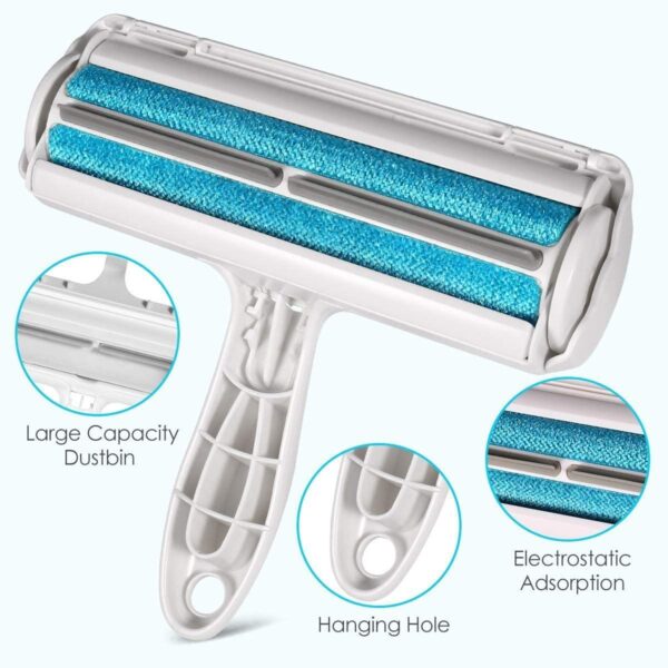 ⁦Pet Hair Roller Remover Lint Brush 2-Way Dog Cat Comb Tool Convenient Cleaning Dog Cat Fur Brush Base Home Furniture Sofa Clothe⁩ - الصورة ⁦7⁩