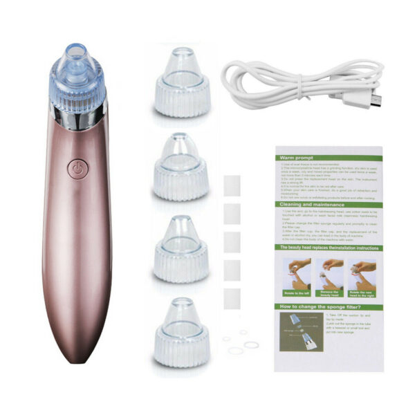 ⁦Electric Blackhead Vacuum Pore Cleaner Acne Pimple Remover Strong Suction Tool Electric Blackhead Remover Pore Vacuum Suction Diamond Dermabrasion Face Cleaner⁩ - الصورة ⁦5⁩