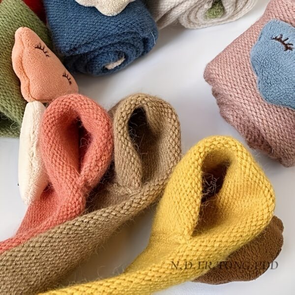 ⁦Children's Scarf, Girls Warm Knitted Scarf, Cute Cloud Neck Scarf For Autumn And Winter Kids Scarf Soft Warm Knit Neck Warmer Winter Classic Scarf For Boys Girls⁩ - الصورة ⁦4⁩