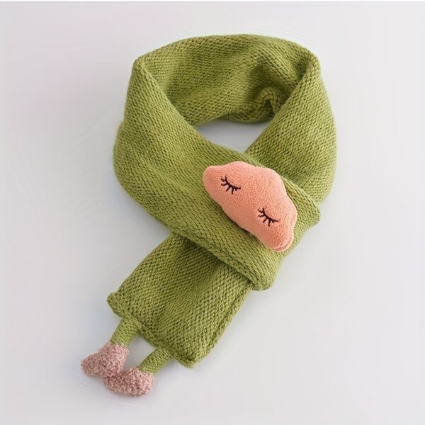 ⁦Children's Scarf, Girls Warm Knitted Scarf, Cute Cloud Neck Scarf For Autumn And Winter Kids Scarf Soft Warm Knit Neck Warmer Winter Classic Scarf For Boys Girls⁩ - الصورة ⁦5⁩